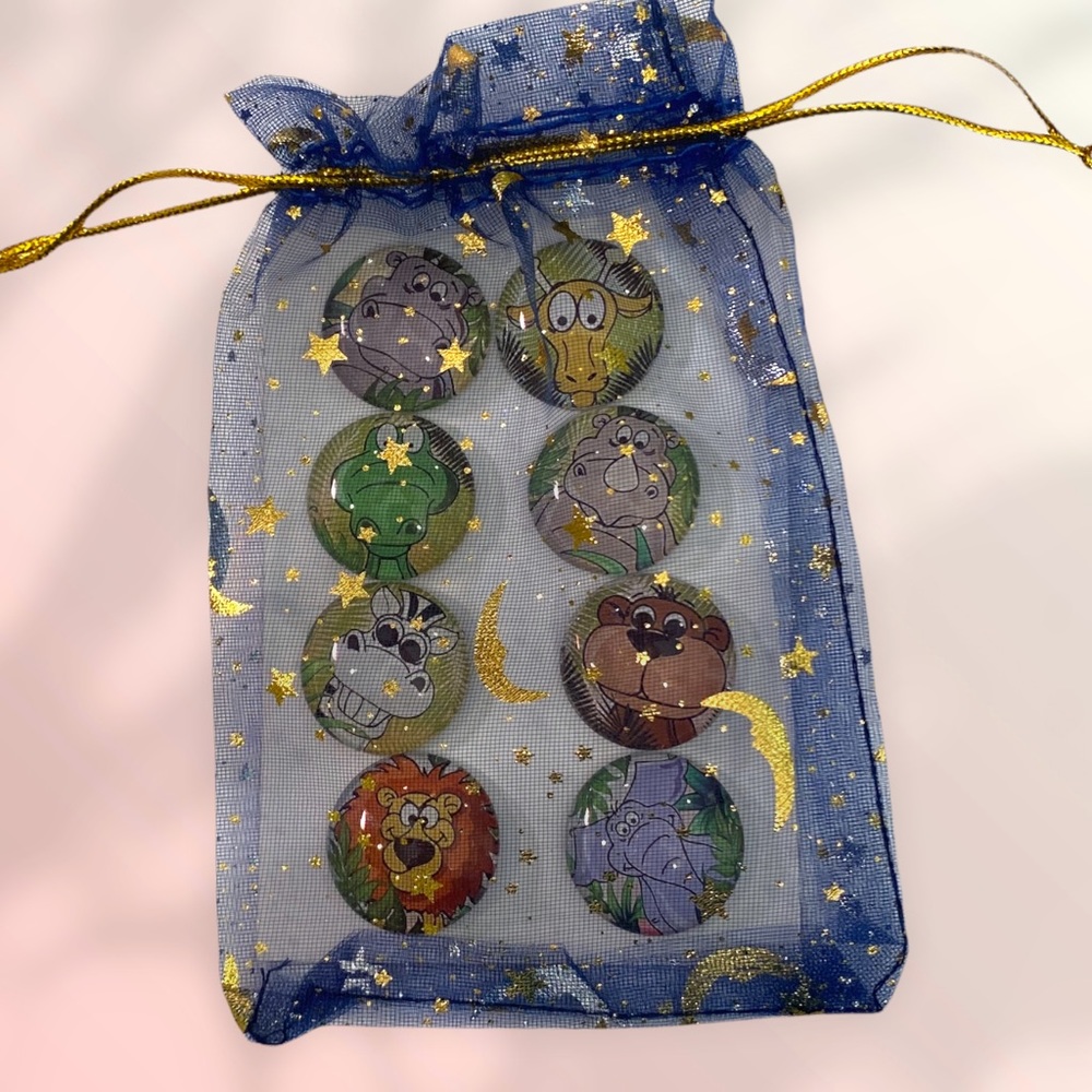 Set/8 𝑯𝒂𝒏𝒅𝒎𝒂𝒅𝒆 Zoo Animals Magnets Cabochons Gift! - Picture 8 of 13